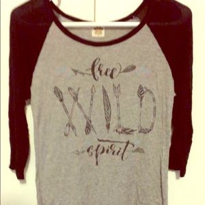 Pink foot long sleeves T-shirt